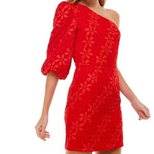 TCEC Red Daisy One Shoulder Dress | large